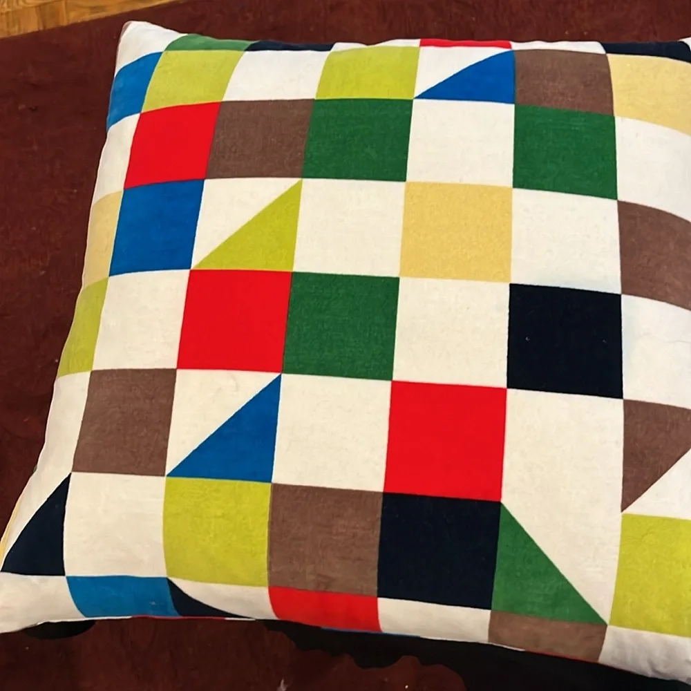 Pre-loved IKEA geometric pattern throw pillow
